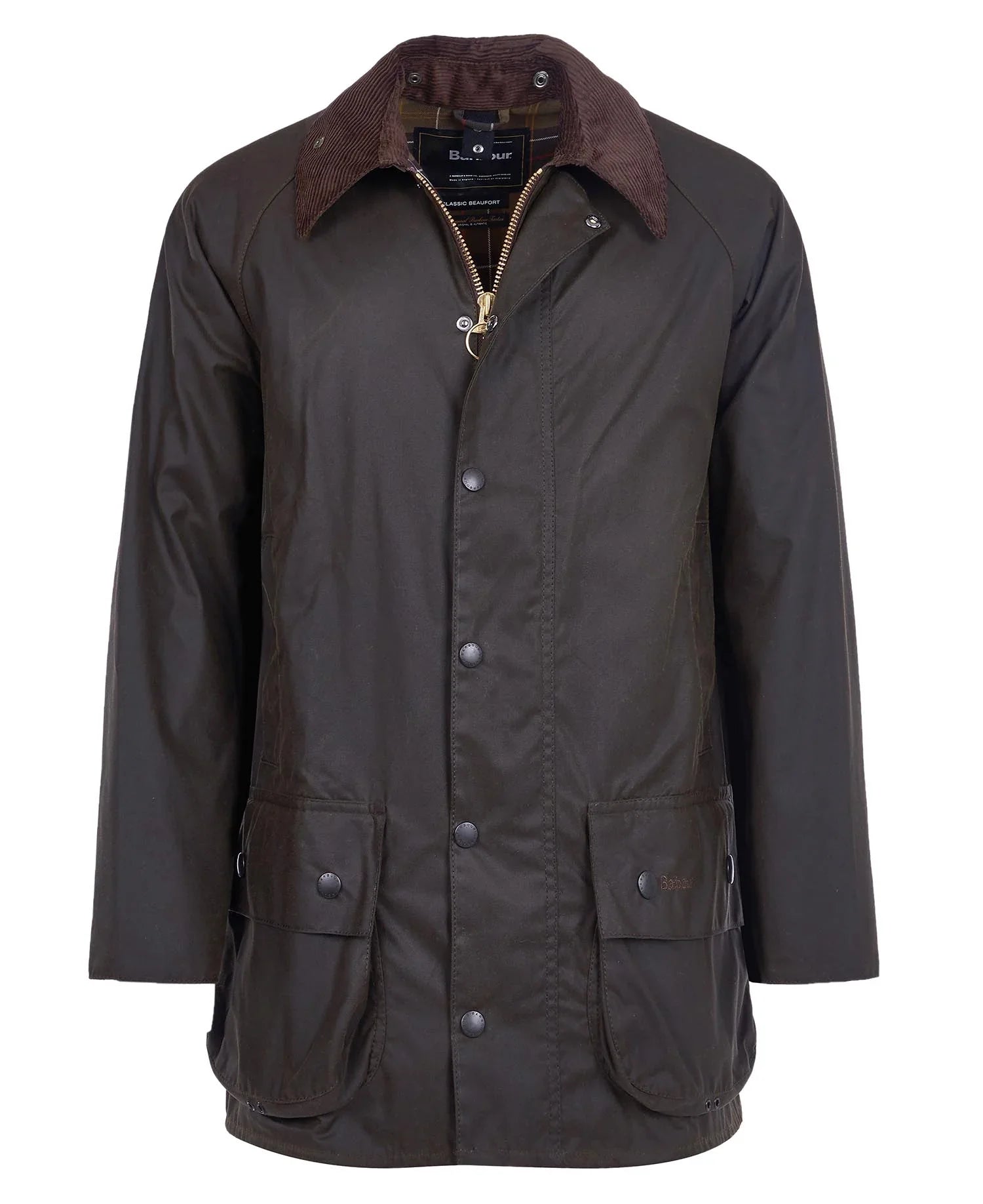 Barbour Classic Beaufort Wax Cotton Jacket In Olive - 36