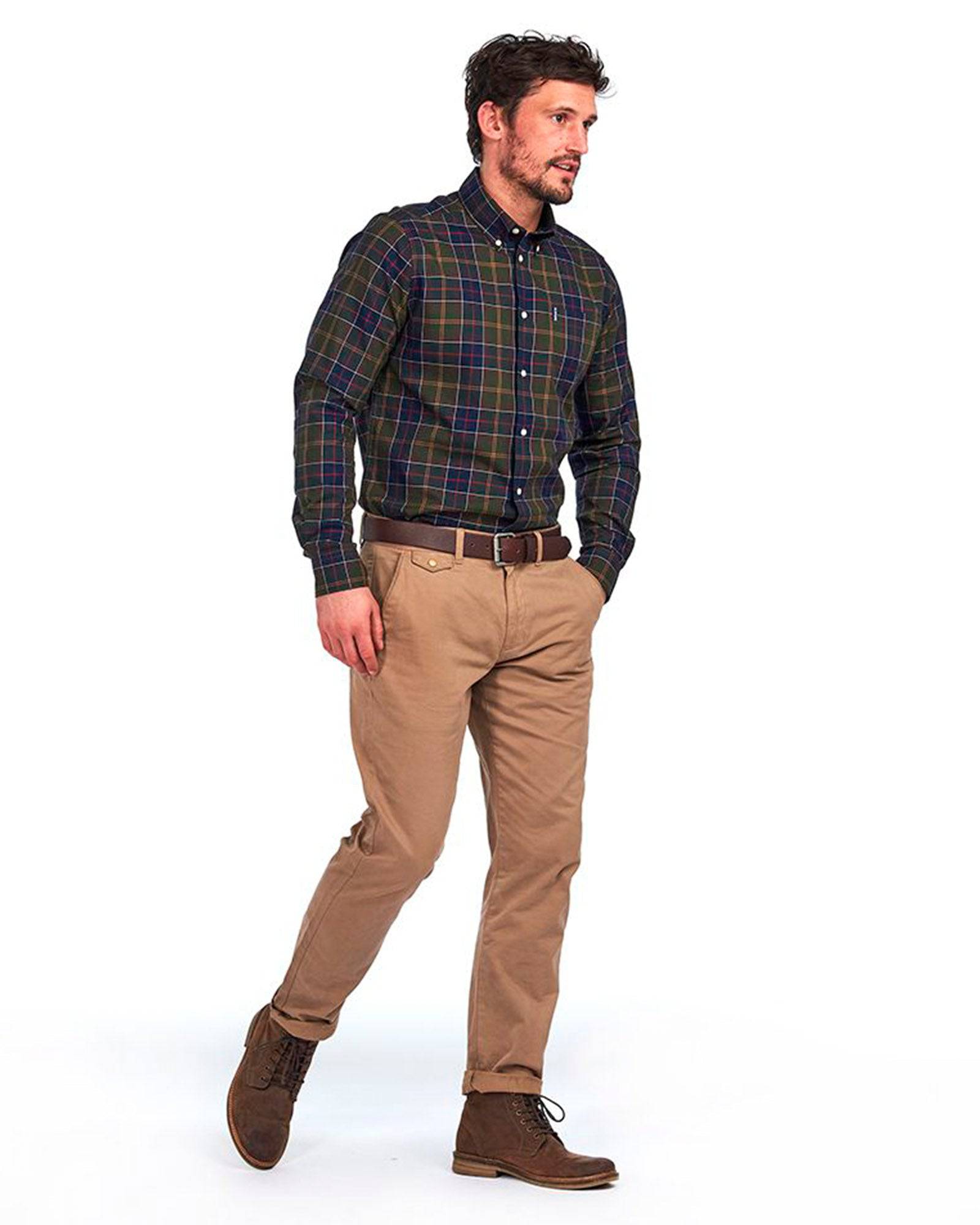 Barbour Wetheram Classic Tartan Plaid Button Down Collar Shirt in Tailored Fit - Rainwater's Men's Clothing and Tuxedo Rental