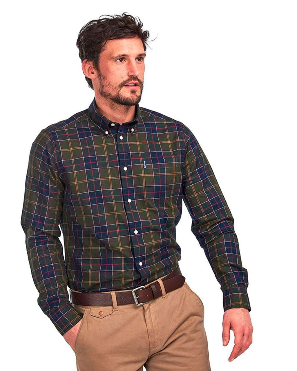 Barbour Wetheram Classic Tartan Plaid Button Down Collar Shirt in Tailored Fit - Rainwater's Men's Clothing and Tuxedo Rental