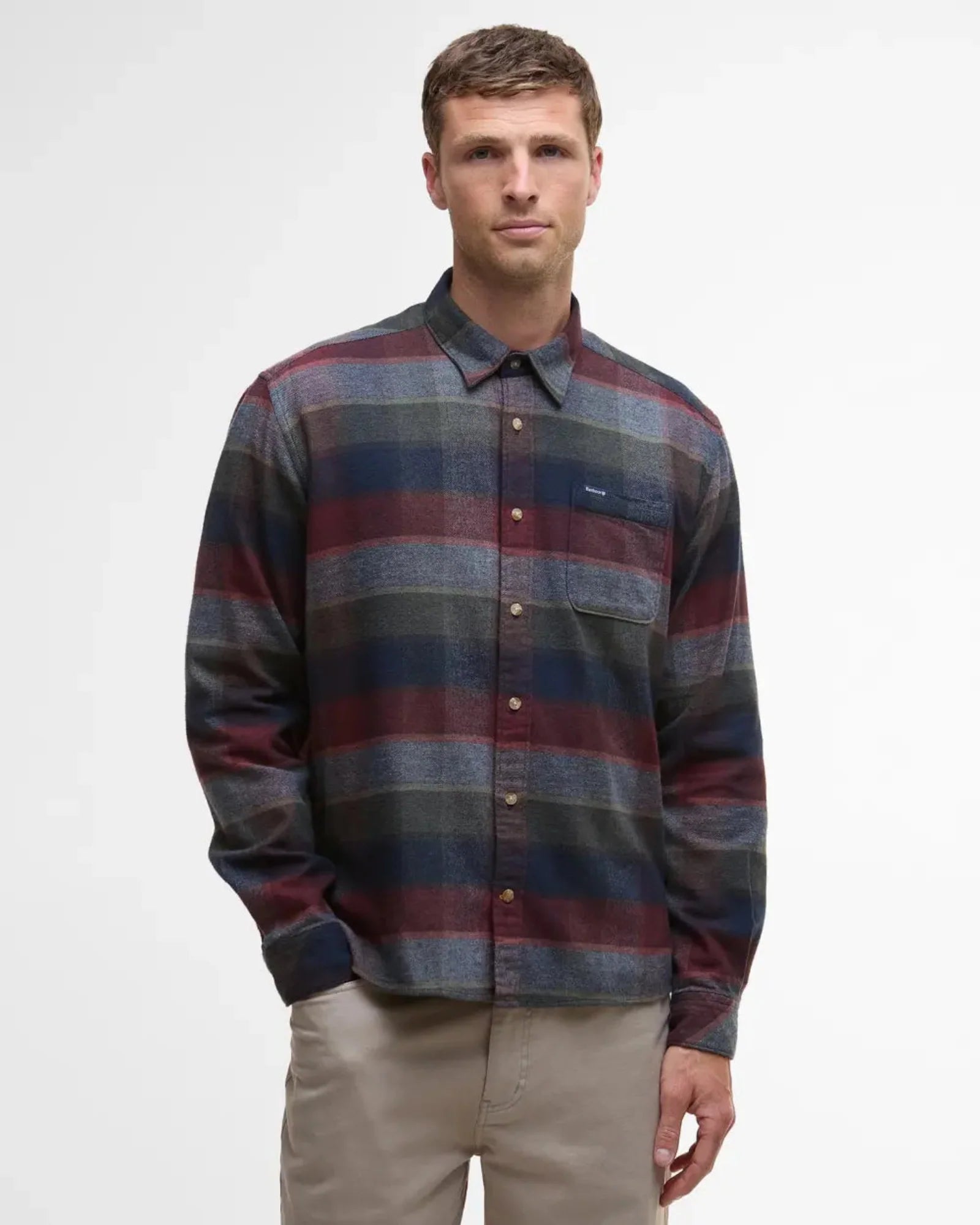 Barbour Copswell Relaxed Long-Sleeved Shirt in Navy