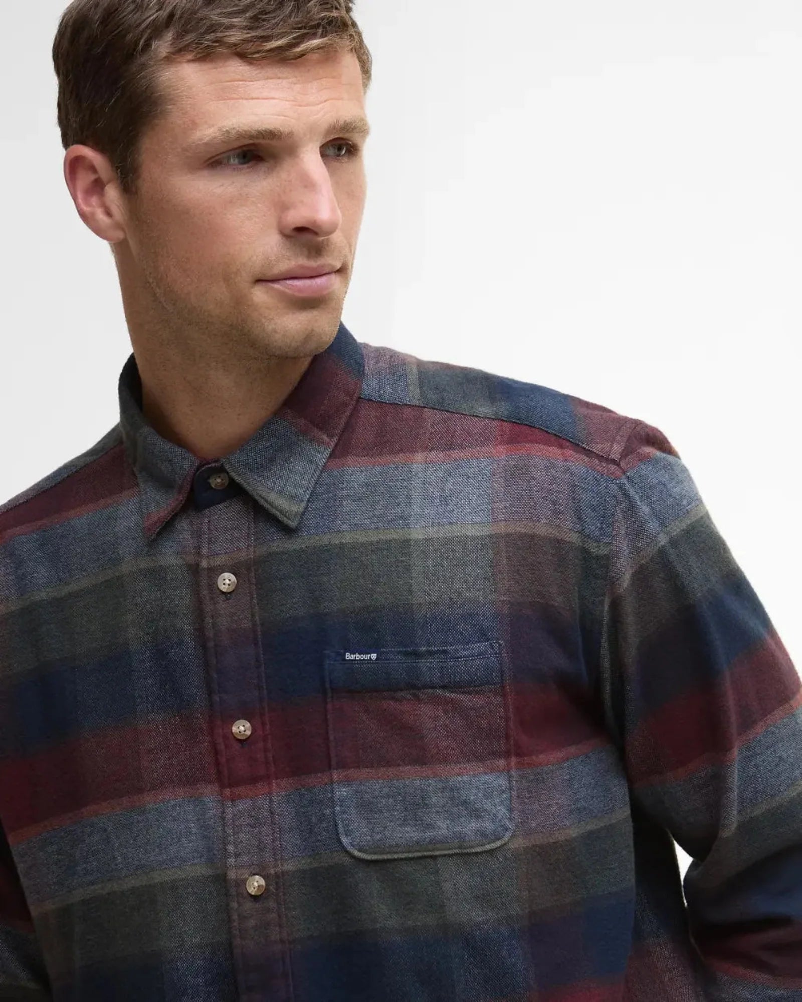 Barbour Copswell Relaxed Long-Sleeved Shirt in Navy