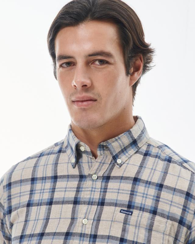 Barbour Deerpark Tailored Fit Button-down Collar Shirt in Blue & Beige Plaid