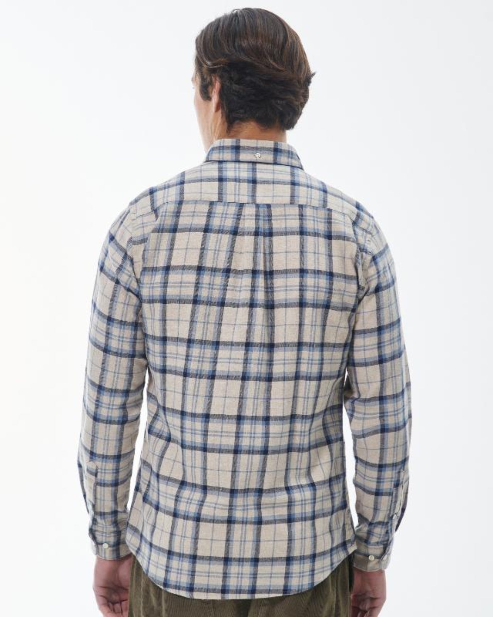 Barbour Deerpark Tailored Fit Button-down Collar Shirt in Blue & Beige Plaid