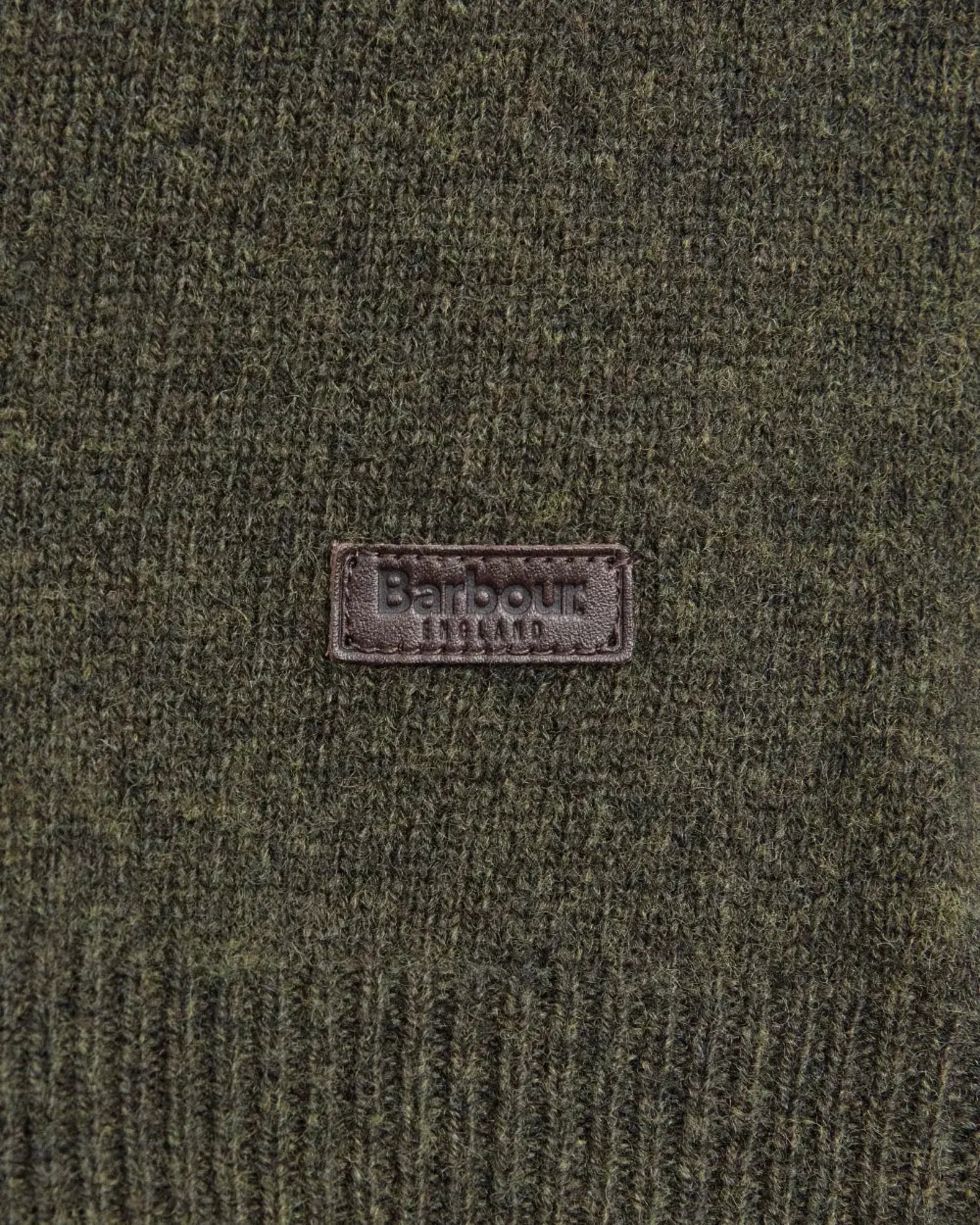 Barbour Essential 1/4 Zip Elbow Patch Sweater in Seaweed