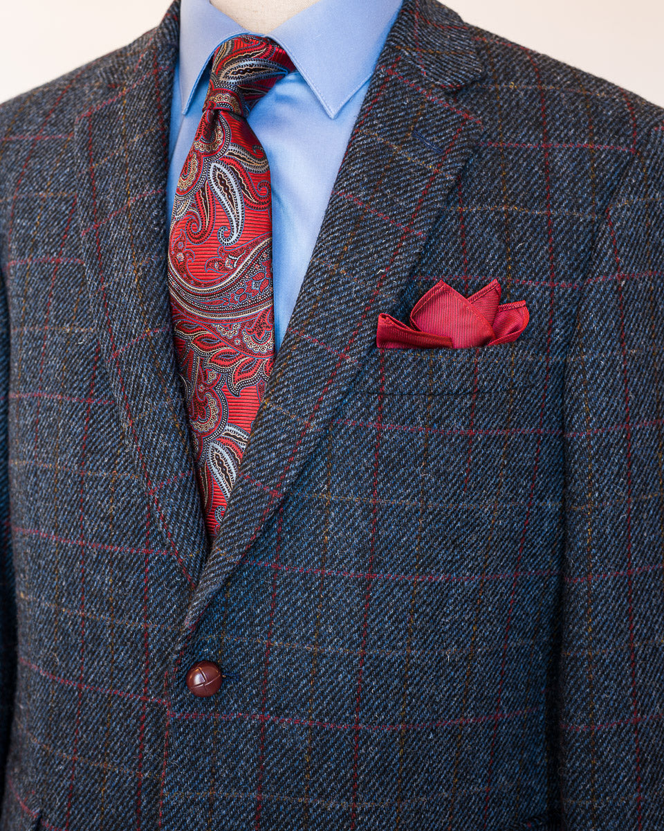 Harris Tweed Sport Coat in Blue Windowpane
