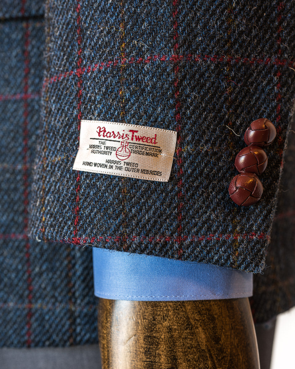 Harris Tweed Sport Coat in Blue Windowpane