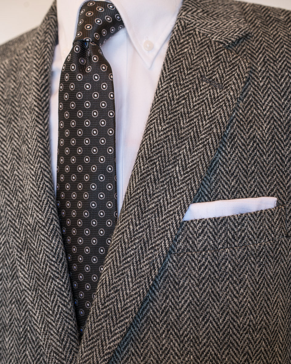Harris Tweed Sport Coat in Grey Herringbone