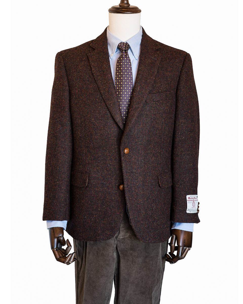 Harris Tweed Sport Coat in Burgundy Heather