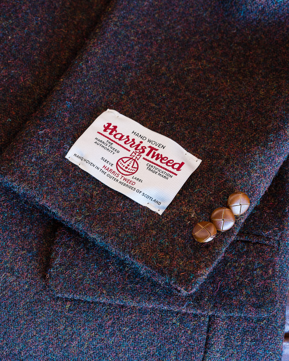 Harris Tweed Sport Coat in Burgundy Heather