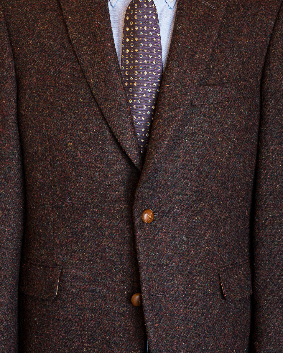 Harris Tweed Sport Coat in Burgundy Heather
