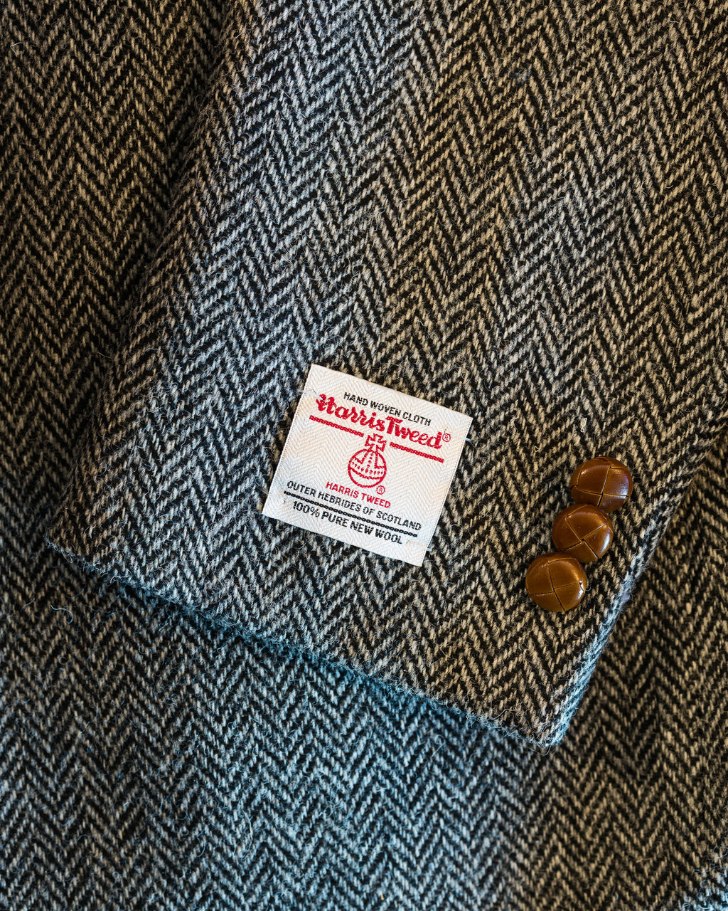 Harris Tweed Sport Coat in Grey Herringbone