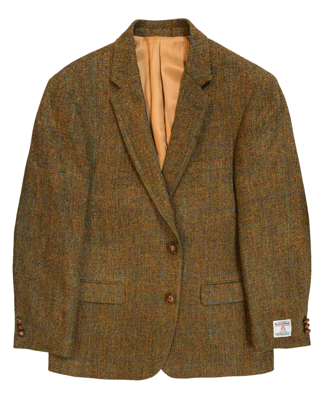 Harris Tweed Sport Coat in Russet Rust Color With Windowpane