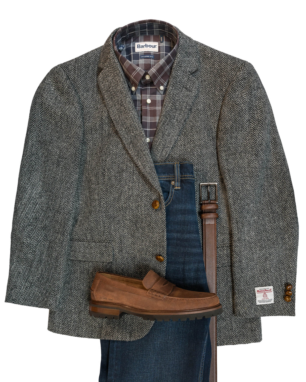 Harris Tweed Sport Coat in Grey Herringbone