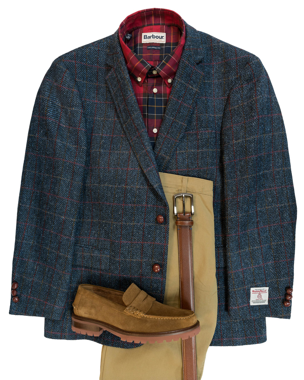 Harris Tweed Sport Coat in Blue Windowpane