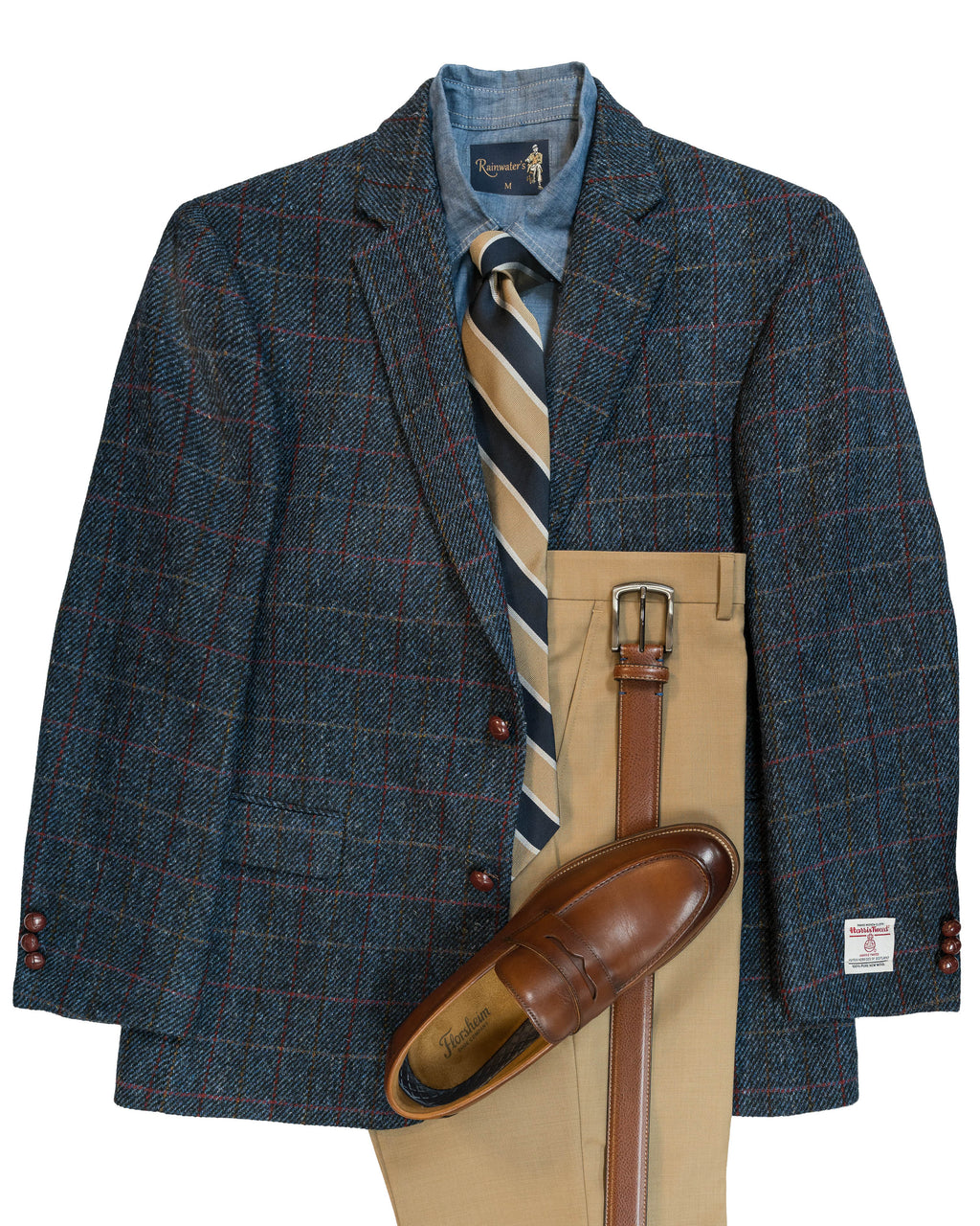 Harris Tweed Sport Coat in Blue Windowpane