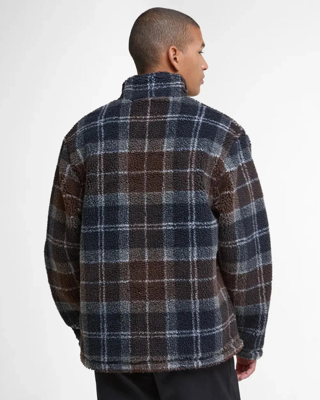 Barbour Tartan Sherpa Fleece In Midnight Oak