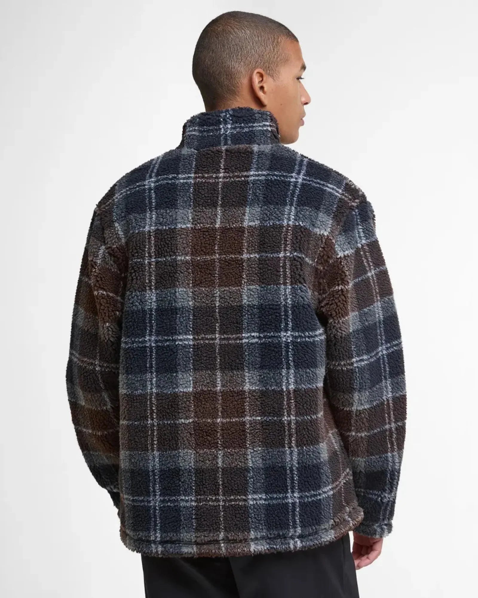 Barbour Tartan Sherpa Fleece In Midnight Oak