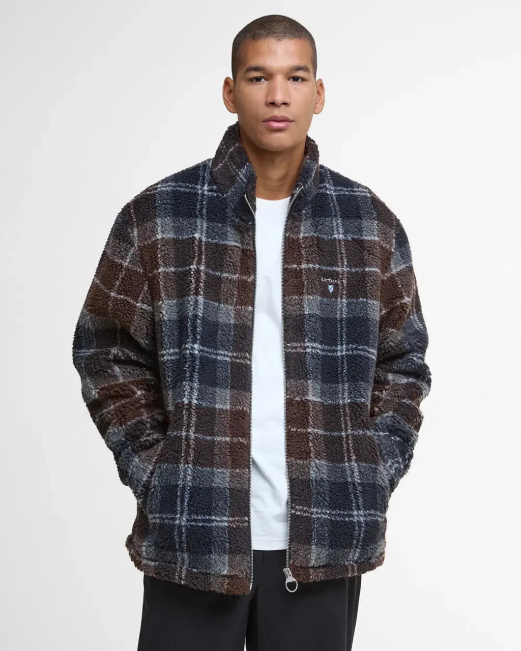 Barbour Tartan Sherpa Fleece In Midnight Oak