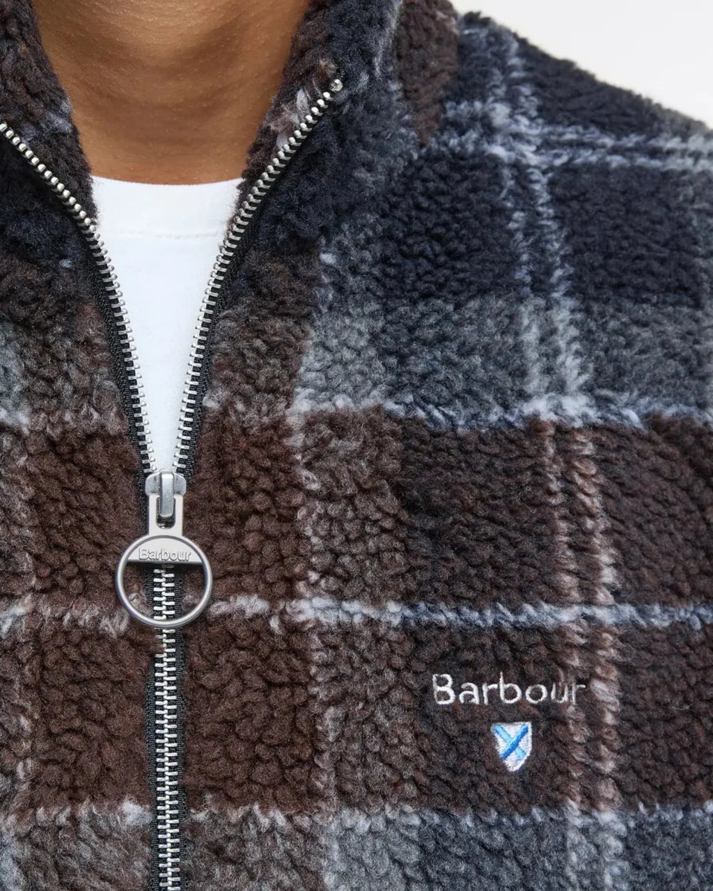 Barbour Tartan Sherpa Fleece In Midnight Oak