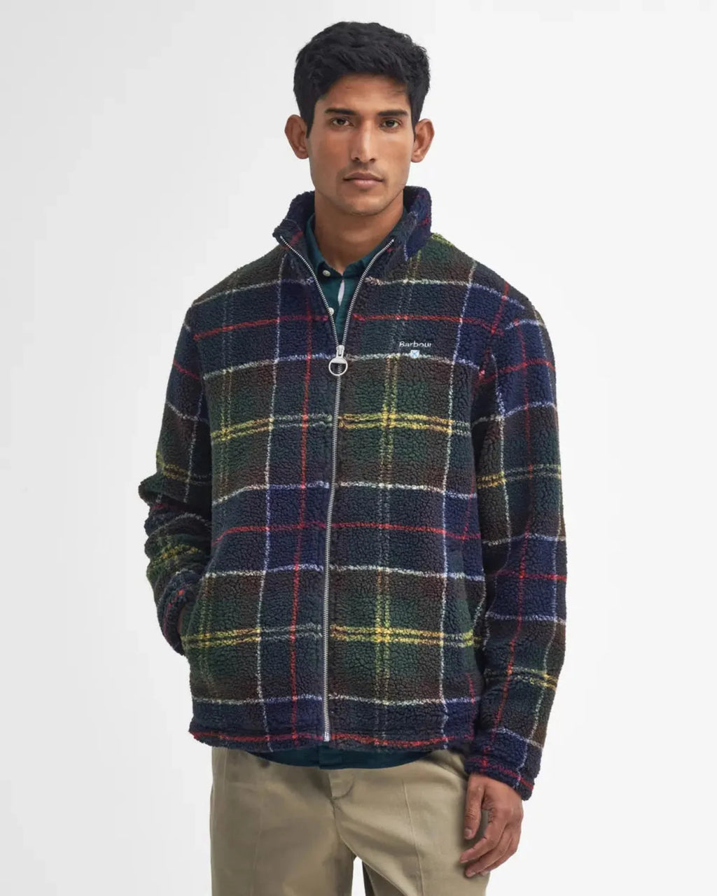 Barbour Tartan Sherpa Fleece Jacket In Classic Tartan