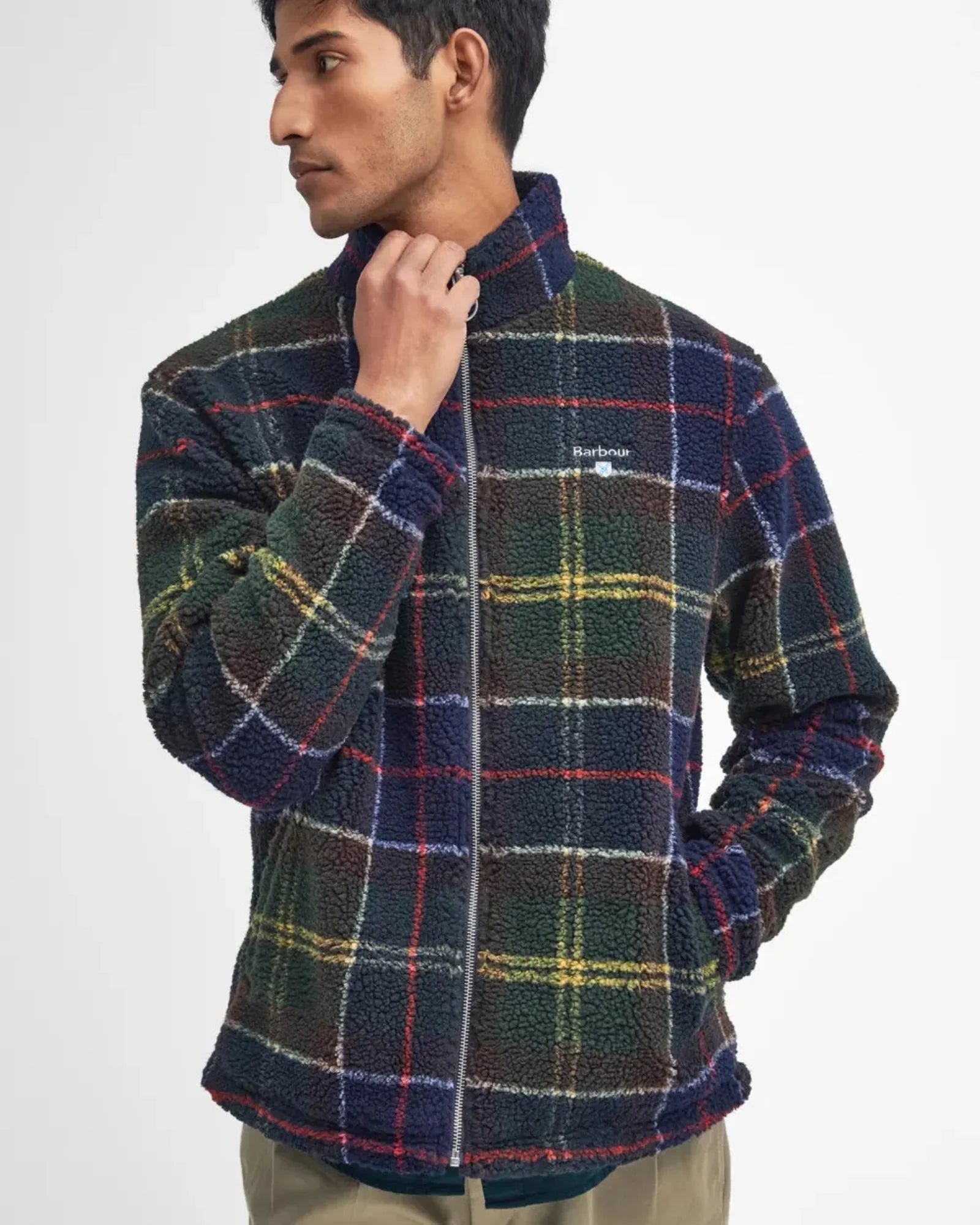 Barbour Tartan Sherpa Fleece Jacket In Classic Tartan
