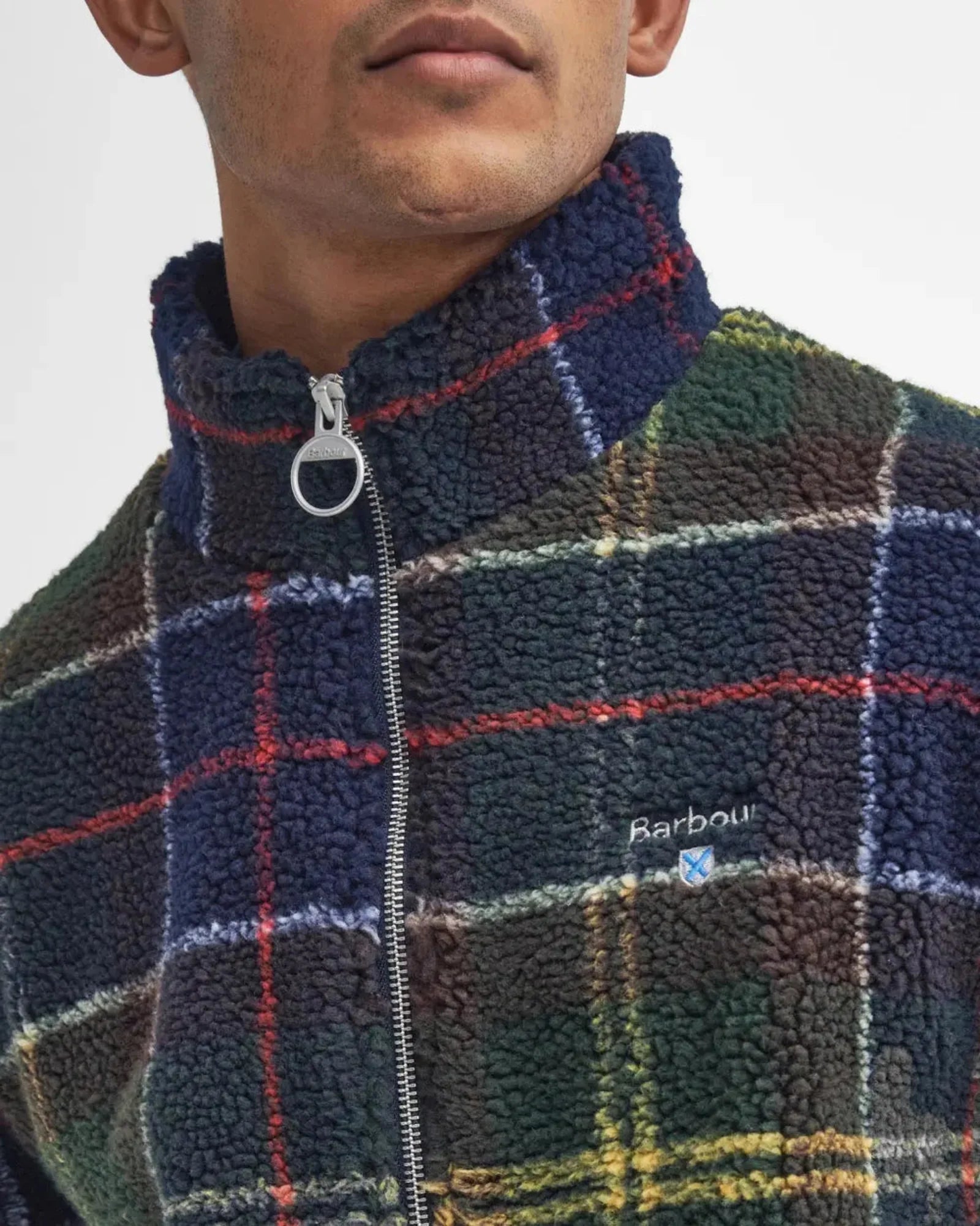 Barbour Tartan Sherpa Fleece Jacket In Classic Tartan
